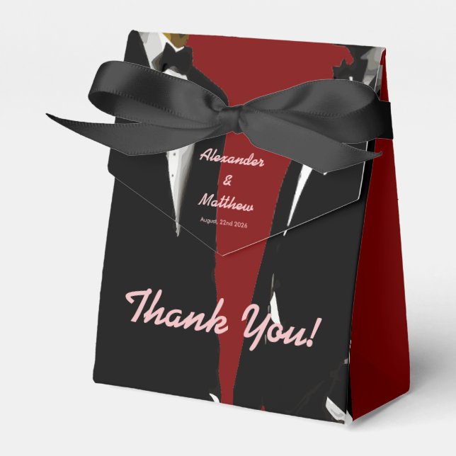 Caja Para Regalos Boda elegante y moderno de los homosexuales (Front Side)