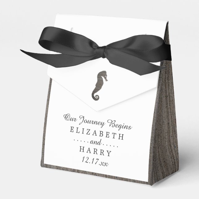 Caja Para Regalos Boda en la playa de Clay Seahorse (Front Side)