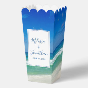 Caja Para Regalos Boda en la playa tropical olas del océano palomita