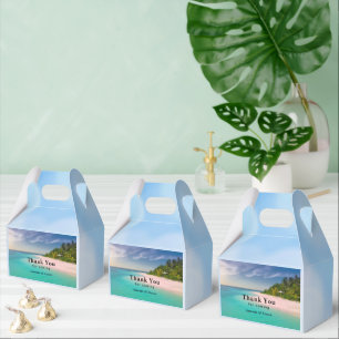 Caja Para Regalos Boda Escénica de Playa Tropical Océano Acuamarina