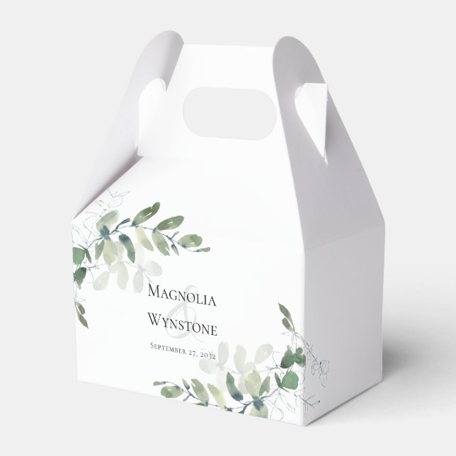 Caja Para Regalos Boda Eucalyptus Greenery (Front Side)