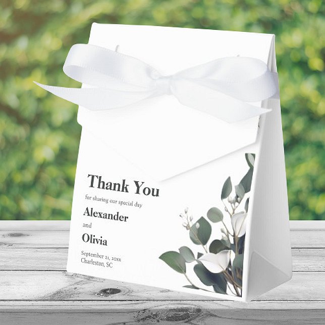 Caja Para Regalos Boda Eucalyptus Moderno (Modern Eucalyptus Wedding Favor Boxes)