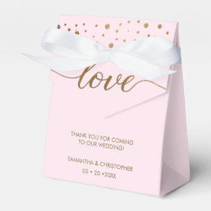 Caja Para Regalos Boda F personalizado de Rubor Pink Gold Script