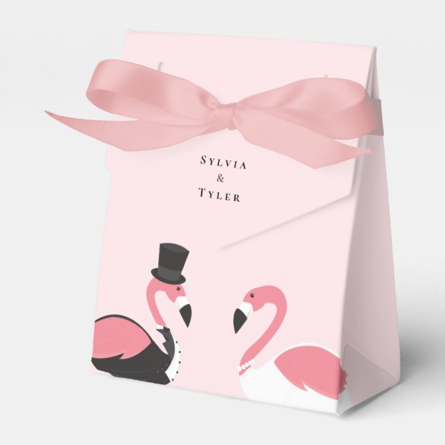 Caja Para Regalos Boda Flamingo Bride Groom (Front Side)