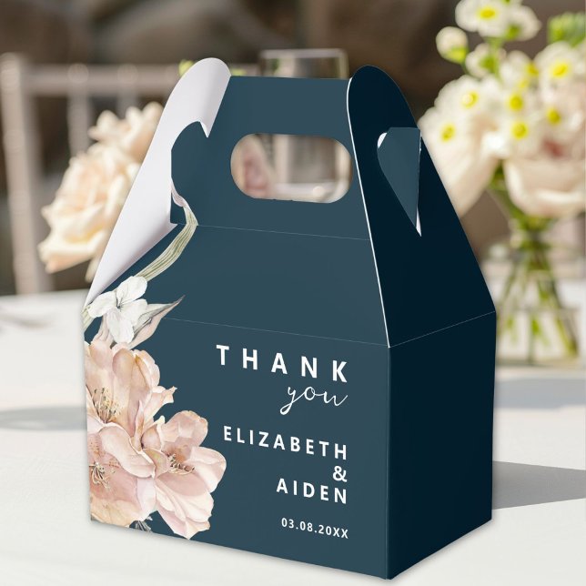 Caja Para Regalos Boda floral (Personalized Floral Wedding Box with your Name & Date.)