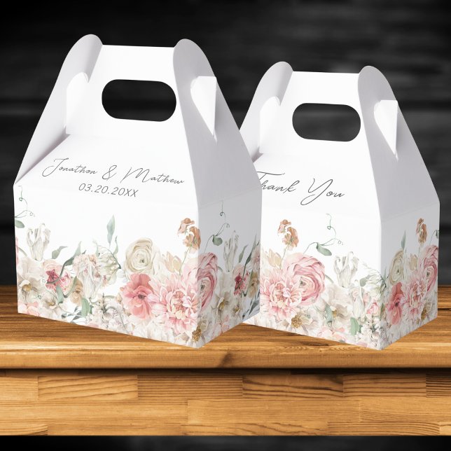 Caja Para Regalos Boda floral acuarela de verano (Summer Garden Watercolour Floral Wedding Favor Boxes
)