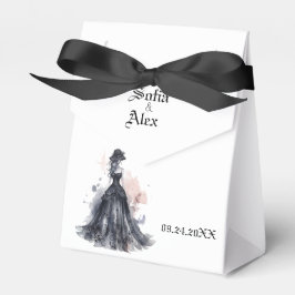 Caja Para Regalos Boda floral acuarela gótica negra 