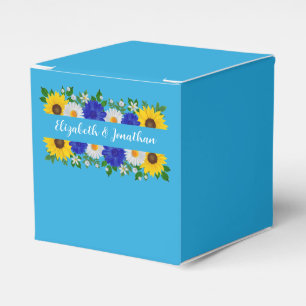 Caja Para Regalos Boda floral azul cielo de verano
