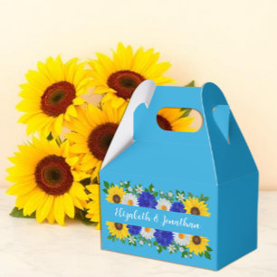 Caja Para Regalos Boda floral azul cielo de verano