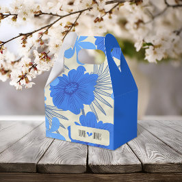 Caja Para Regalos Boda floral azul romántico