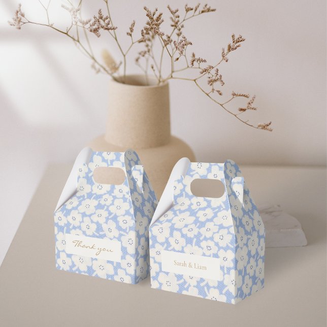 Caja Para Regalos Boda floral azul y blanco de moda Moda (Subido por el creador)