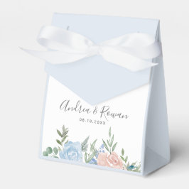 Caja Para Regalos Boda floral azul y rosa turbio
