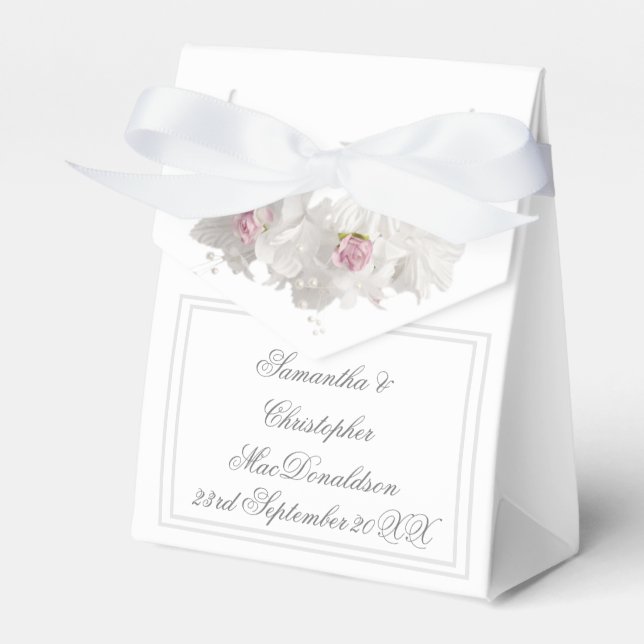 Caja Para Regalos Boda floral blanca (Front Side)