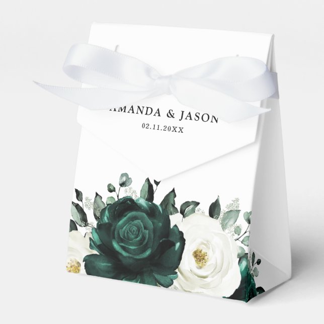 Caja Para Regalos Boda floral blanca Eucalyptus (Front Side)