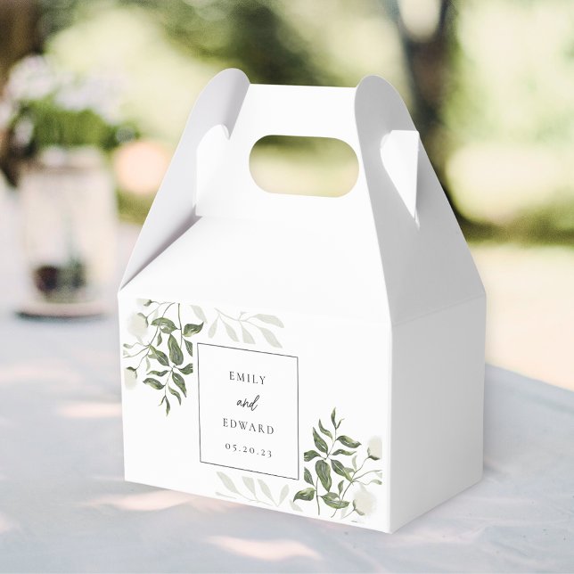 Caja Para Regalos Boda floral blanca y verde sabio (Subido por el creador)