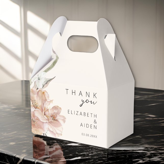 Caja Para Regalos Boda floral Box Geschenkschachtel (Personalized Floral Wedding Favor Boxes with your Name & Date.)