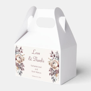 Caja Para Regalos Boda floral de Champagne y Burgandy