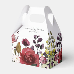 Caja Para Regalos Boda floral de color blanco rosado morado rojo