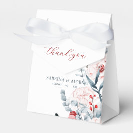 Caja Para Regalos Boda Floral De Flor Rojo Y Azul