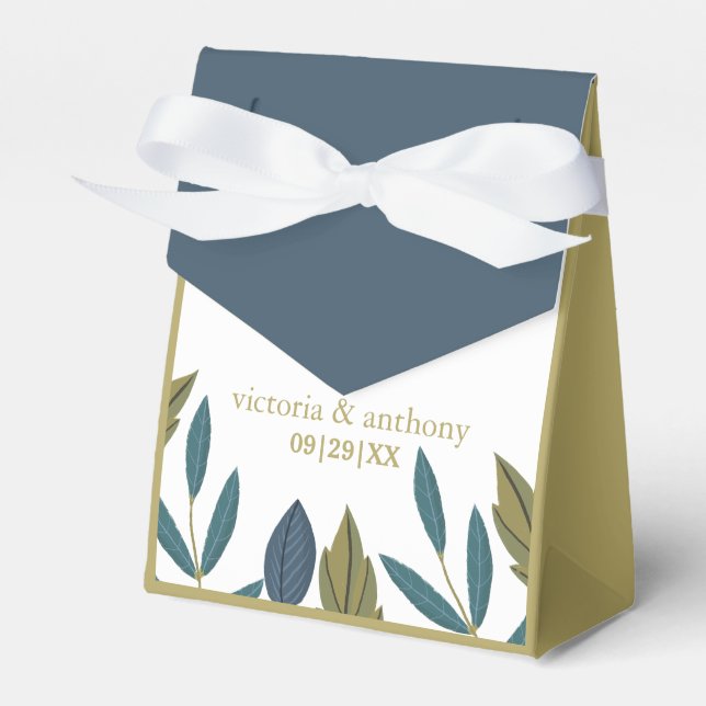 Caja Para Regalos Boda floral de hojas rusas (Front Side)