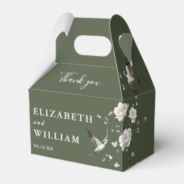 Caja Para Regalos Boda Floral De La Chinoiserie Verde De Olivo Graci