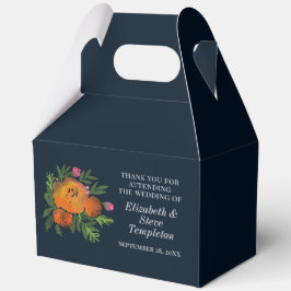 Caja Para Regalos Boda floral de la marina Naranja quemada por los t