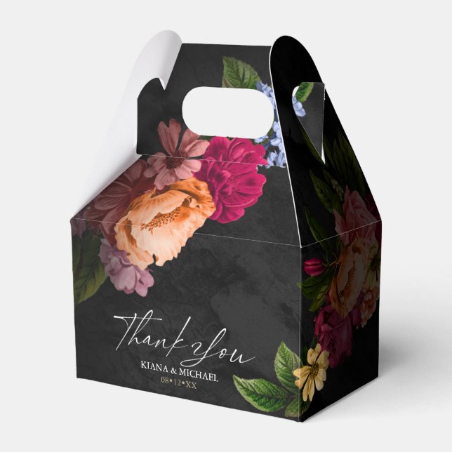 Caja Para Regalos Boda floral de las noches de Sultry Gracias ID829  (Front Side)