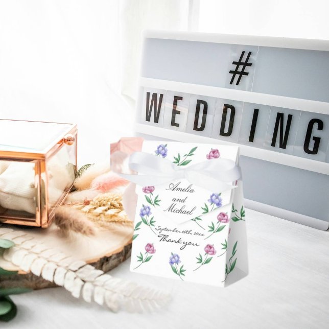 Caja Para Regalos Boda Floral de Mauve Blue Peonies (Subido por el creador)