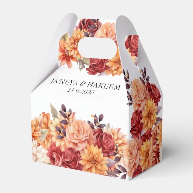 Caja Para Regalos Boda floral de otoño (Front Side)