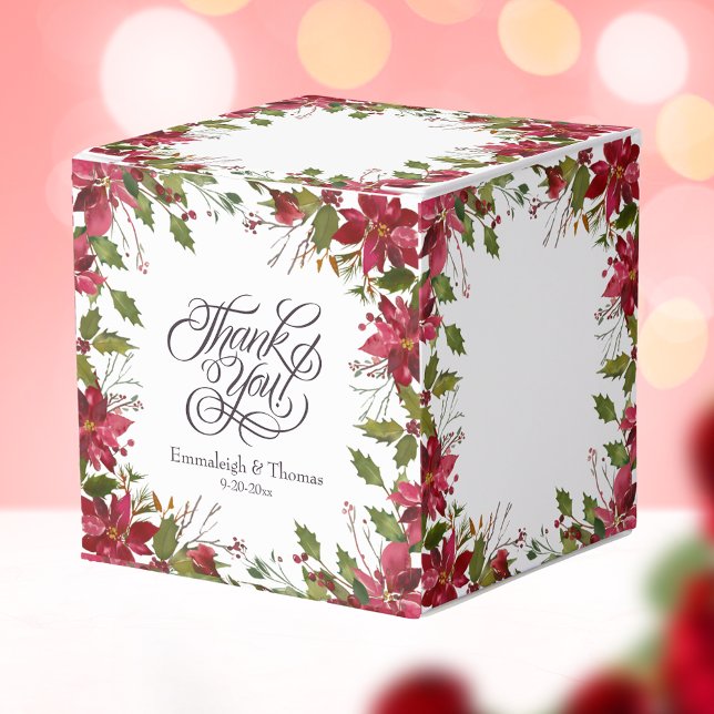 Caja Para Regalos Boda floral de Poinsettia roja escarlata (Subido por el creador)