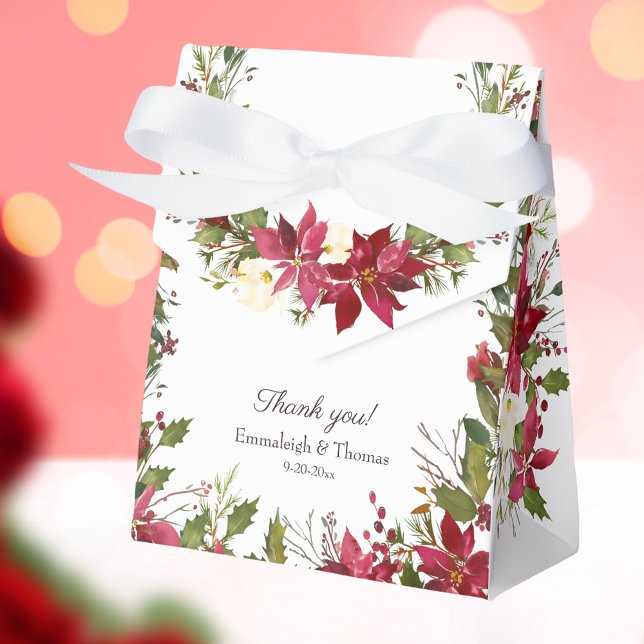 Caja Para Regalos Boda Floral de Poinsettia | Rojo escarlata (Subido por el creador)