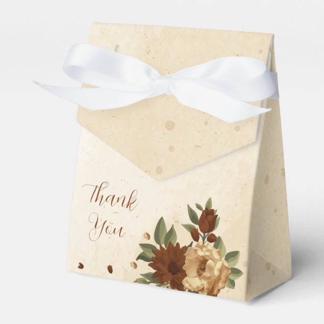 Caja Para Regalos boda floral de terracota rústica (Front Side)