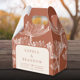 Caja Para Regalos Boda floral de terracota rústica
