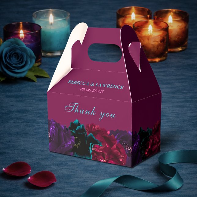Caja Para Regalos Boda floral de tonos joya (Subido por el creador)