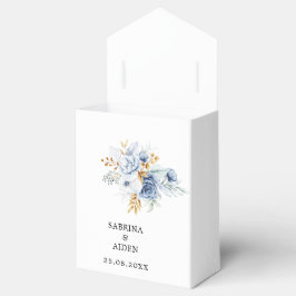 Caja Para Regalos Boda Floral Dusty Blue White Gold
