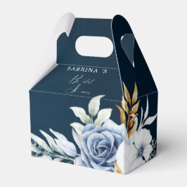 Caja Para Regalos Boda Floral Dusty Blue White Gold
