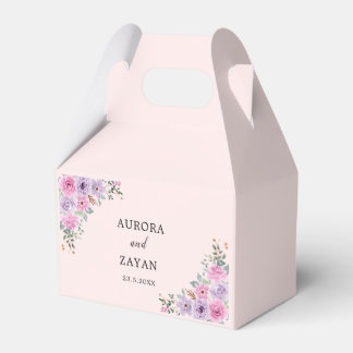 Caja Para Regalos Boda floral elegante de acuarela rosa