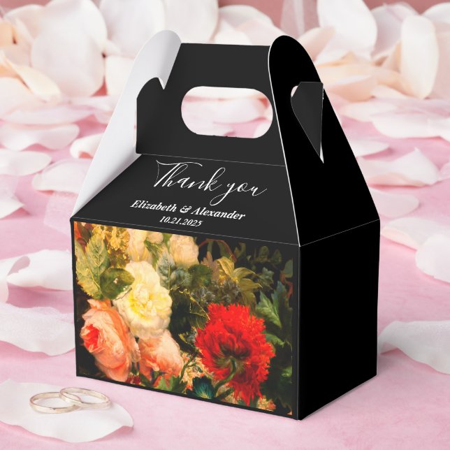 Caja Para Regalos Boda floral elegante y romántico oscuro (Boda)