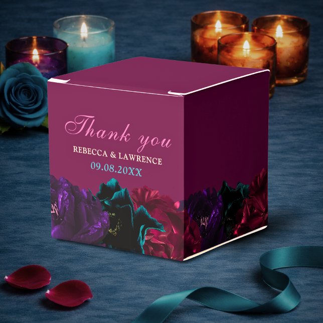 Caja Para Regalos Boda floral en tonos de joya (Subido por el creador)