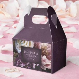 Caja Para Regalos Boda floral maximalista elegante de color púrpura