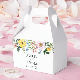 Caja Para Regalos Boda floral moderna de primavera en amarillo, azul