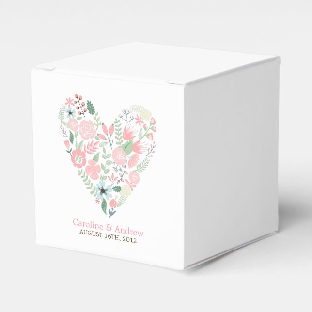 Caja Para Regalos Boda floral moderno (Costado Anverso)