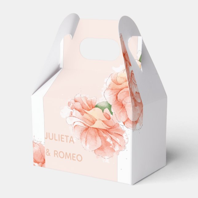 Caja Para Regalos Boda floral moderno Gracias (Front Side)