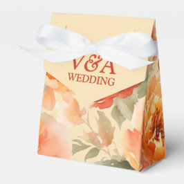 Caja Para Regalos Boda floral Naranja quemado por caída
