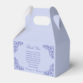 Caja Para Regalos Boda Floral Ornate Azul