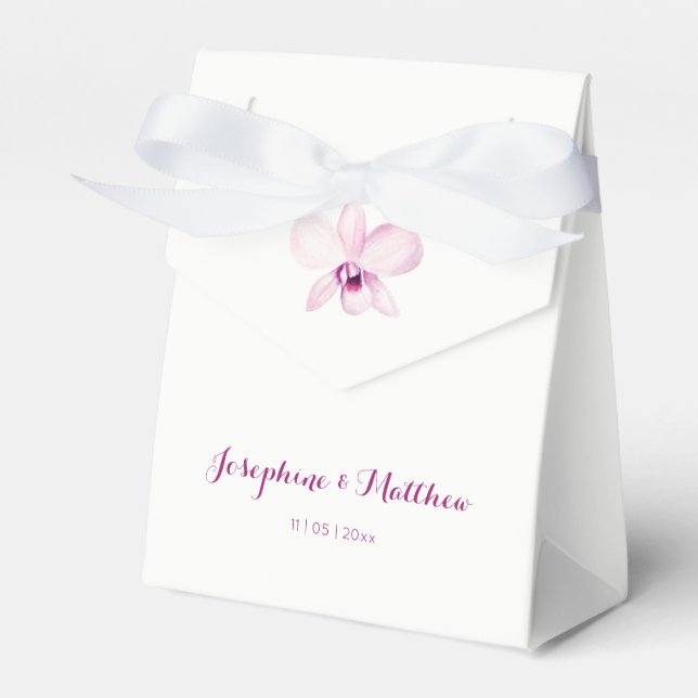 Caja Para Regalos Boda Floral Orquídea Púrpura Tropical (Front Side)