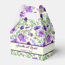 Boda floral personalizada de púrpura y verde