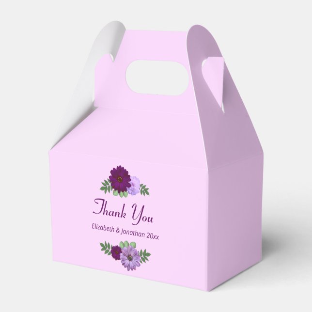 Caja Para Regalos Boda floral Purple Peony (Front Side)