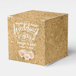 Caja Para Regalos Boda floral rosa Purpurina dorado personalizado
