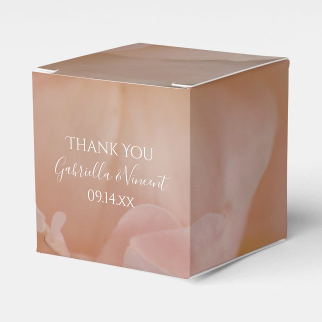 Caja Para Regalos Boda floral rosa rosa de Rubor pálido (Costado Anverso)